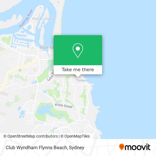 Club Wyndham Flynns Beach map