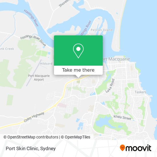 How to get to Port Skin Clinic in Port Macquarie by Bus or Train?