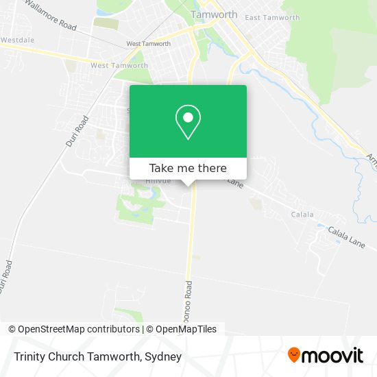 Trinity Church Tamworth map