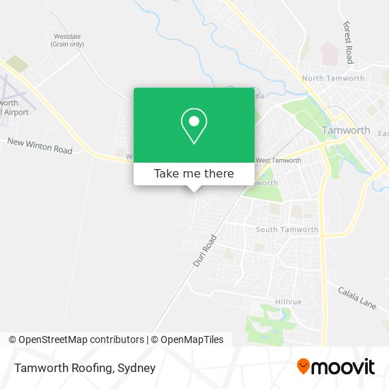 Tamworth Roofing map