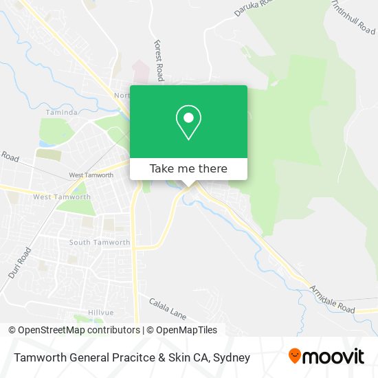 Tamworth General Pracitce & Skin CA map