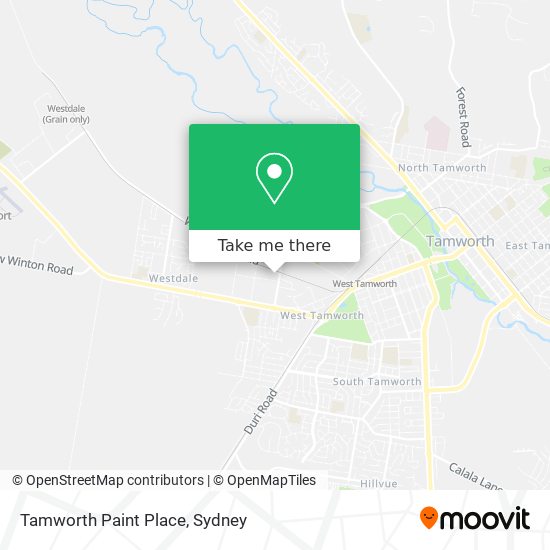 Mapa Tamworth Paint Place