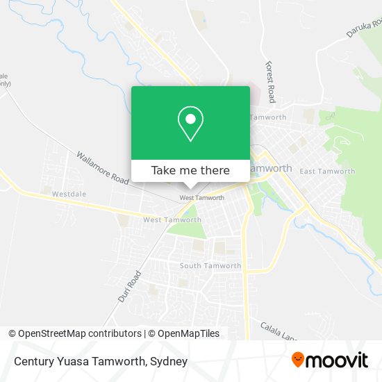 Century Yuasa Tamworth map