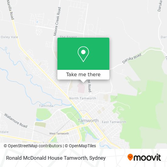 Mapa Ronald McDonald House Tamworth