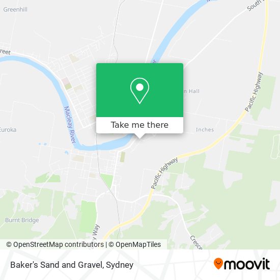 Baker's Sand and Gravel map