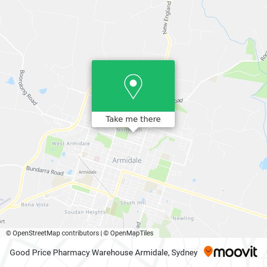 Mapa Good Price Pharmacy Warehouse Armidale