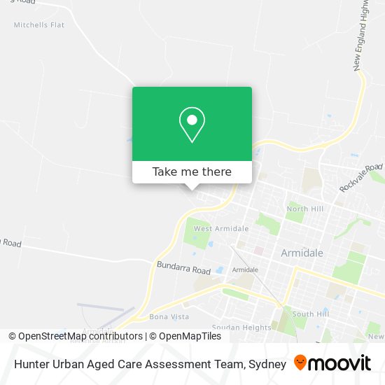 Hunter Urban Aged Care Assessment Team map