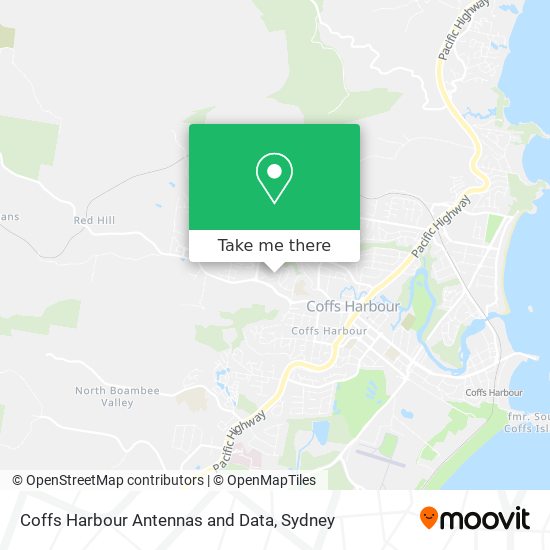 Mapa Coffs Harbour Antennas and Data