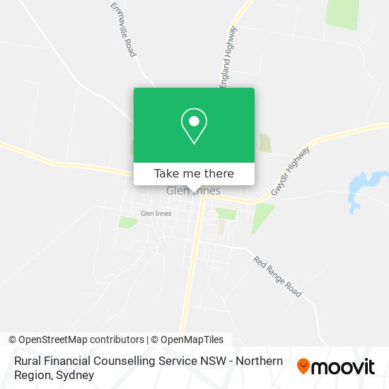 Mapa Rural Financial Counselling Service NSW - Northern Region