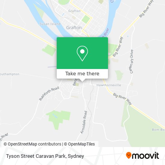 Mapa Tyson Street Caravan Park