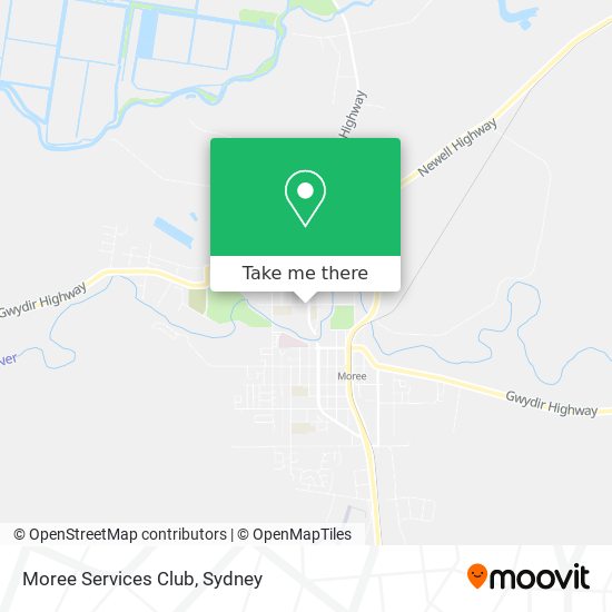 Moree Services Club map