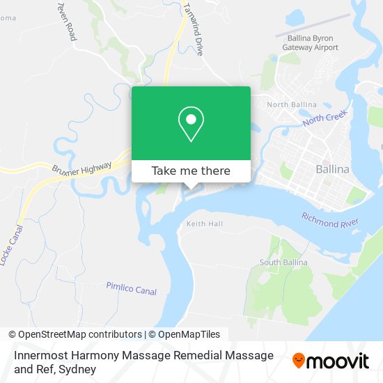 Innermost Harmony Massage Remedial Massage and Ref map