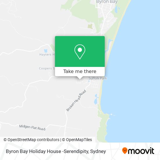 Byron Bay Holiday House -Serendipity map