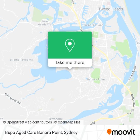 Mapa Bupa Aged Care Banora Point