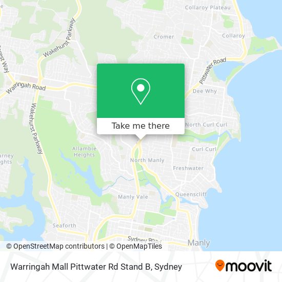 Warringah Mall Pittwater Rd Stand B map