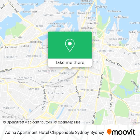 Adina Apartment Hotel Chippendale Sydney map