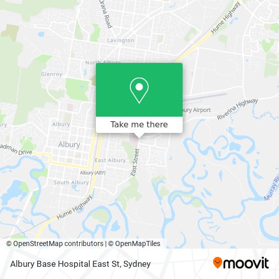 Mapa Albury Base Hospital East St