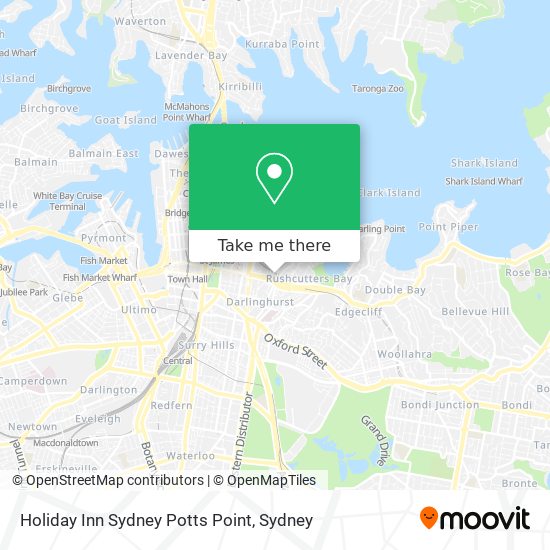 Holiday Inn Sydney Potts Point map