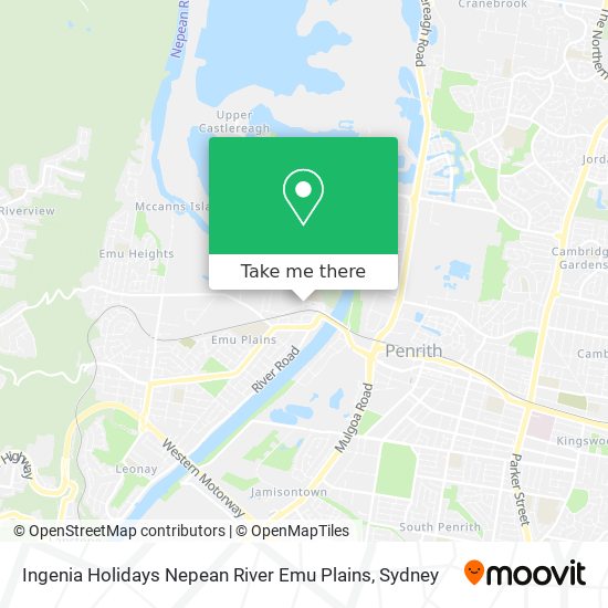 Mapa Ingenia Holidays Nepean River Emu Plains