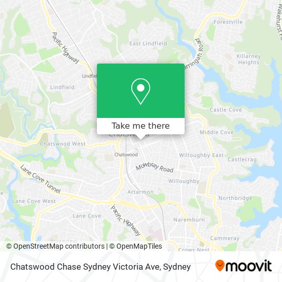 Chatswood Chase Sydney Victoria Ave map