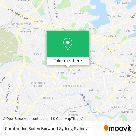 Mapa Comfort Inn Suites Burwood Sydney