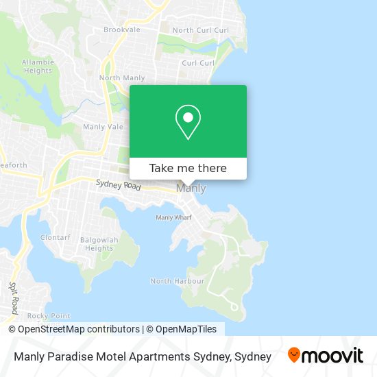 Mapa Manly Paradise Motel Apartments Sydney