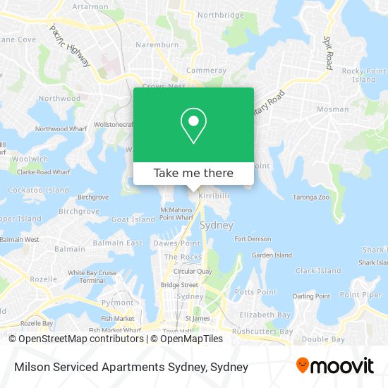 Milson Serviced Apartments Sydney map
