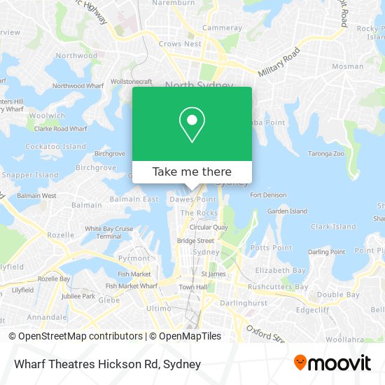 Mapa Wharf Theatres Hickson Rd