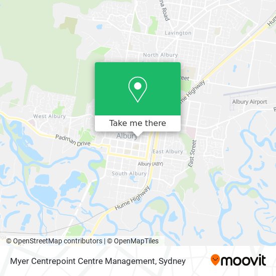 Mapa Myer Centrepoint Centre Management