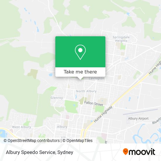 Albury Speedo Service map