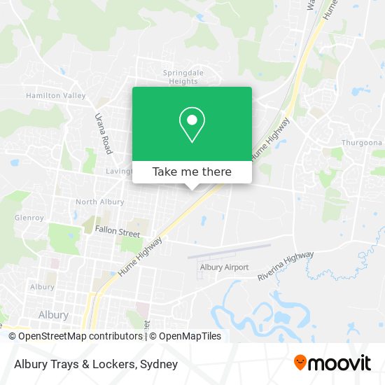 Mapa Albury Trays & Lockers