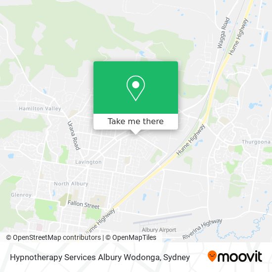 Hypnotherapy Services Albury Wodonga map