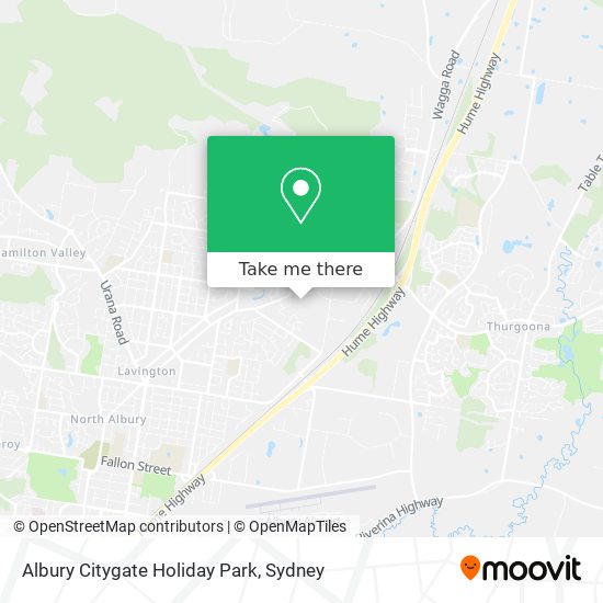 Mapa Albury Citygate Holiday Park