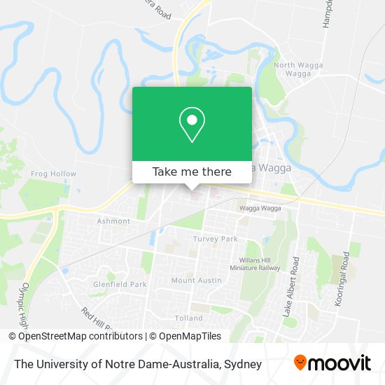 The University of Notre Dame-Australia map