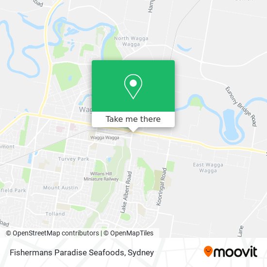 How to get to Fishermans Paradise Seafoods in East Wagga Wagga by Train