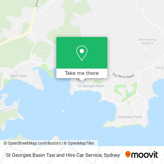 Mapa St Georges Basin Taxi and Hire Car Service