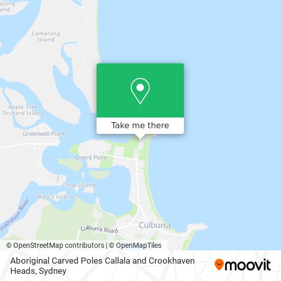 Aboriginal Carved Poles Callala and Crookhaven Heads map