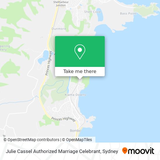 Julie Cassel Authorized Marriage Celebrant map