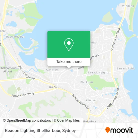 Mapa Beacon Lighting Shellharbour