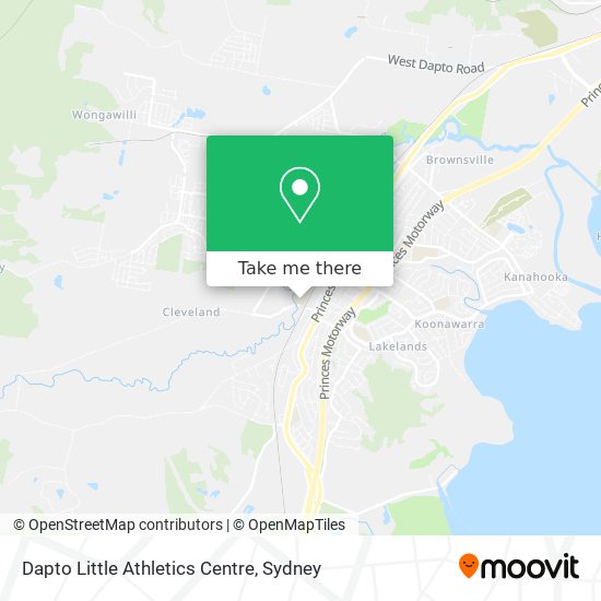 Dapto Little Athletics Centre map