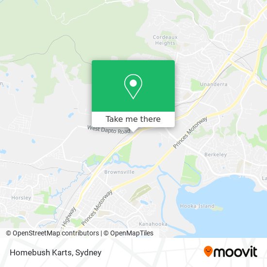 How to get to Homebush Karts in Kembla Grange by Bus or Train?