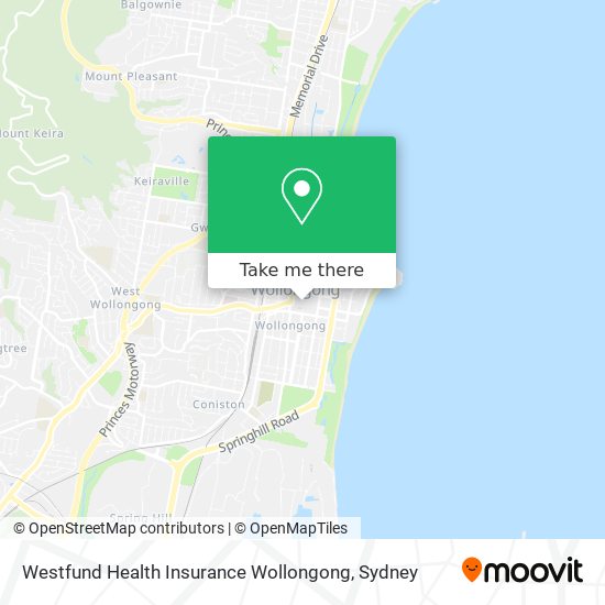 Westfund Health Insurance Wollongong map