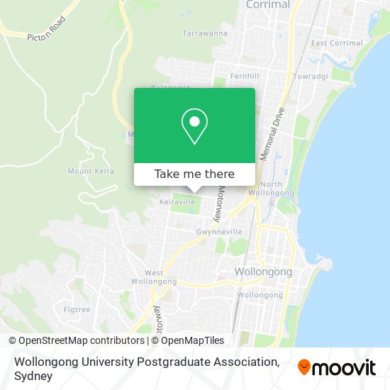 Wollongong University Postgraduate Association map