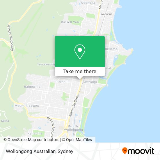 Mapa Wollongong Australian