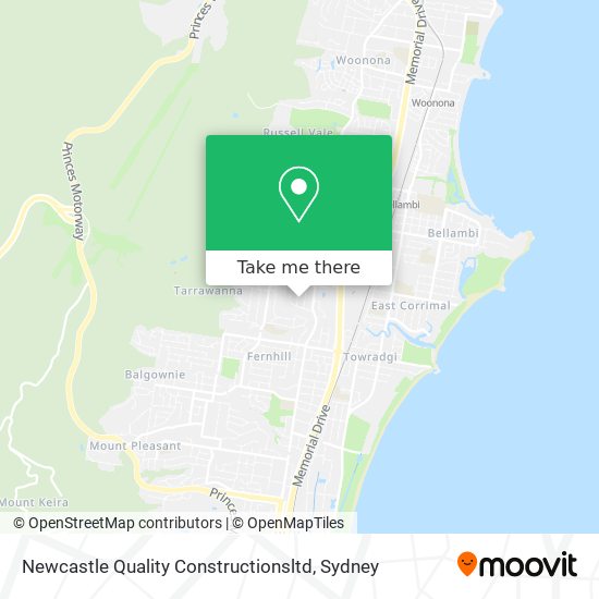 Mapa Newcastle Quality Constructionsltd