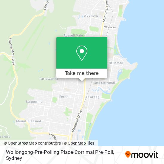 Wollongong-Pre-Polling Place-Corrimal Pre-Poll map