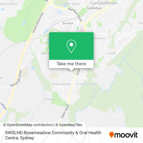 Mapa SWSLHD Rosemeadow Community & Oral Health Centre