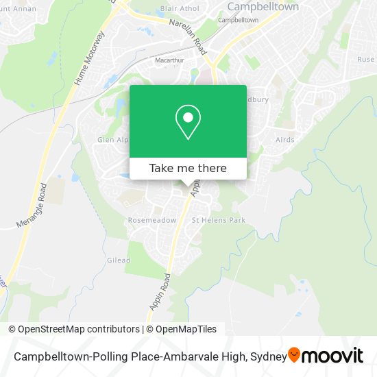 Mapa Campbelltown-Polling Place-Ambarvale High