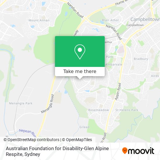 Mapa Australian Foundation for Disability-Glen Alpine Respite