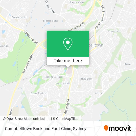 Campbelltown Back and Foot Clinic map